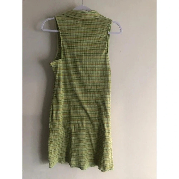 Wild Fable Women’s Polo Dress, Sleeveless Bodycon green striped - Size L - Picture 2 of 5